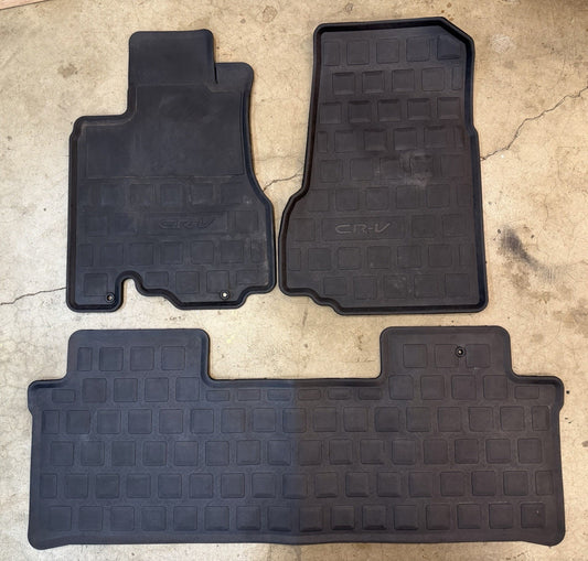 ✅ 02-06 Honda CRV CR-V OEM All Weather Season Rubber Floor Mats Mat Liner Black