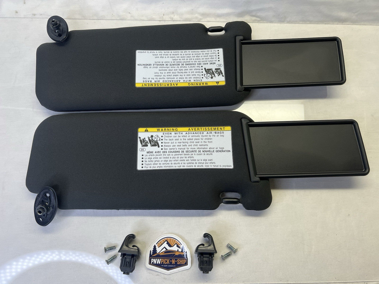 ✅ 2011-2013 Scion tC Left and Right Sun Visor Set Dark Gray Non Illuminated OEM