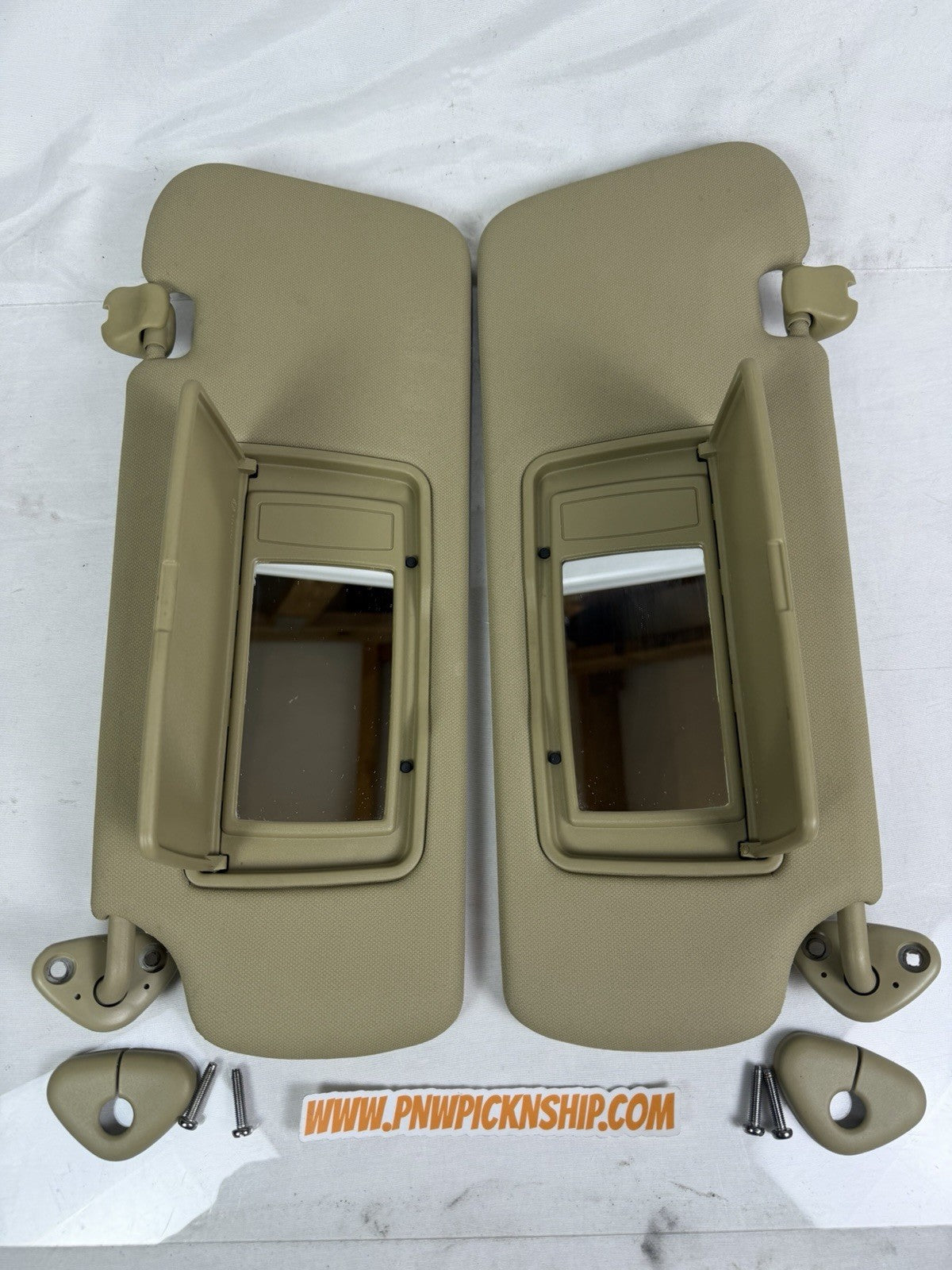 ✅2007 - 2011 Honda CRV OEM Sun Visor set Pair LH RH Tan Beige sunvisors No Illum