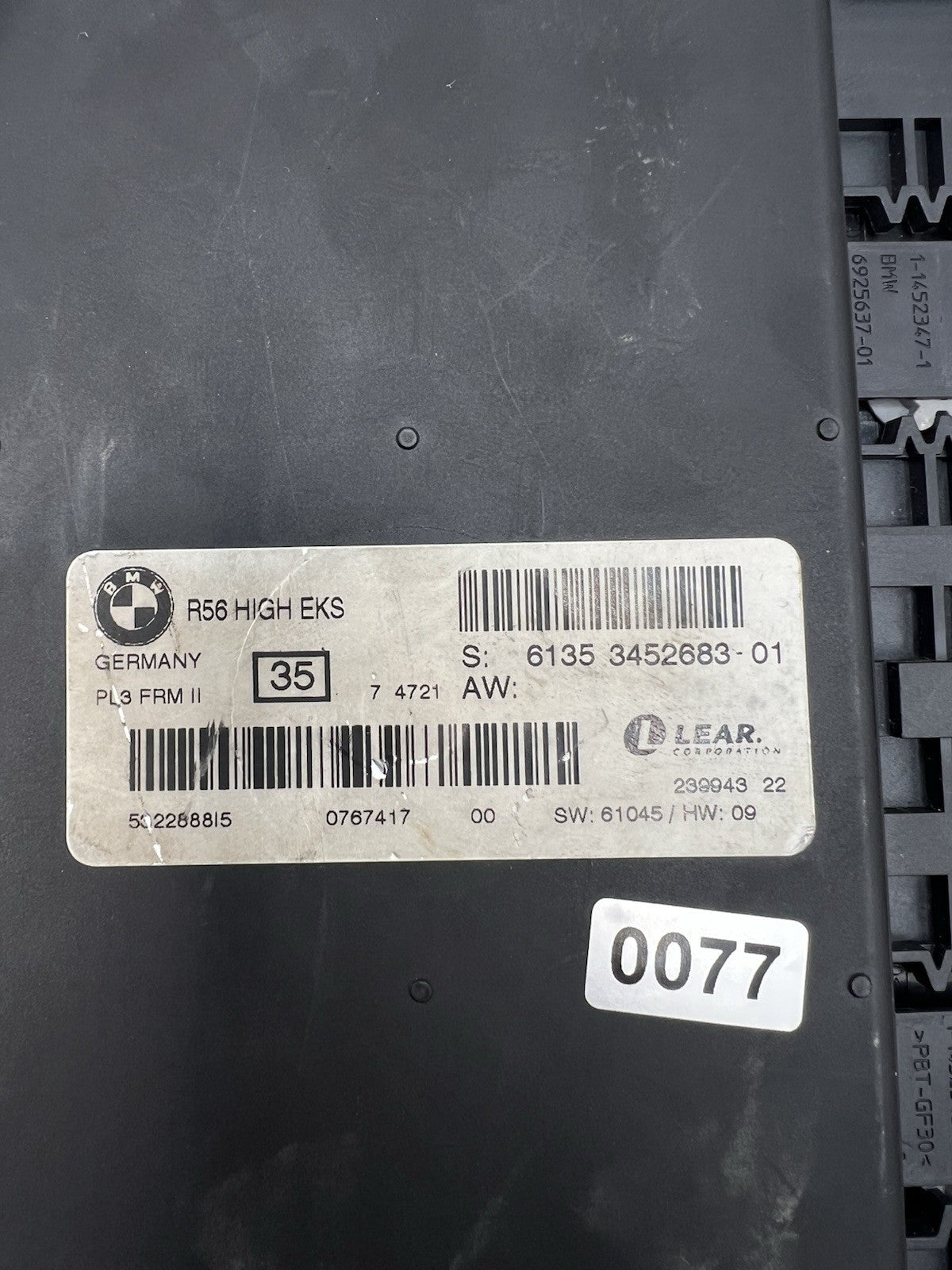 ✅07-16 MINI COOPER R56 R60 HIGH EKS FOOTWELL BODY CONTROL MODULE 6135 3452683-01