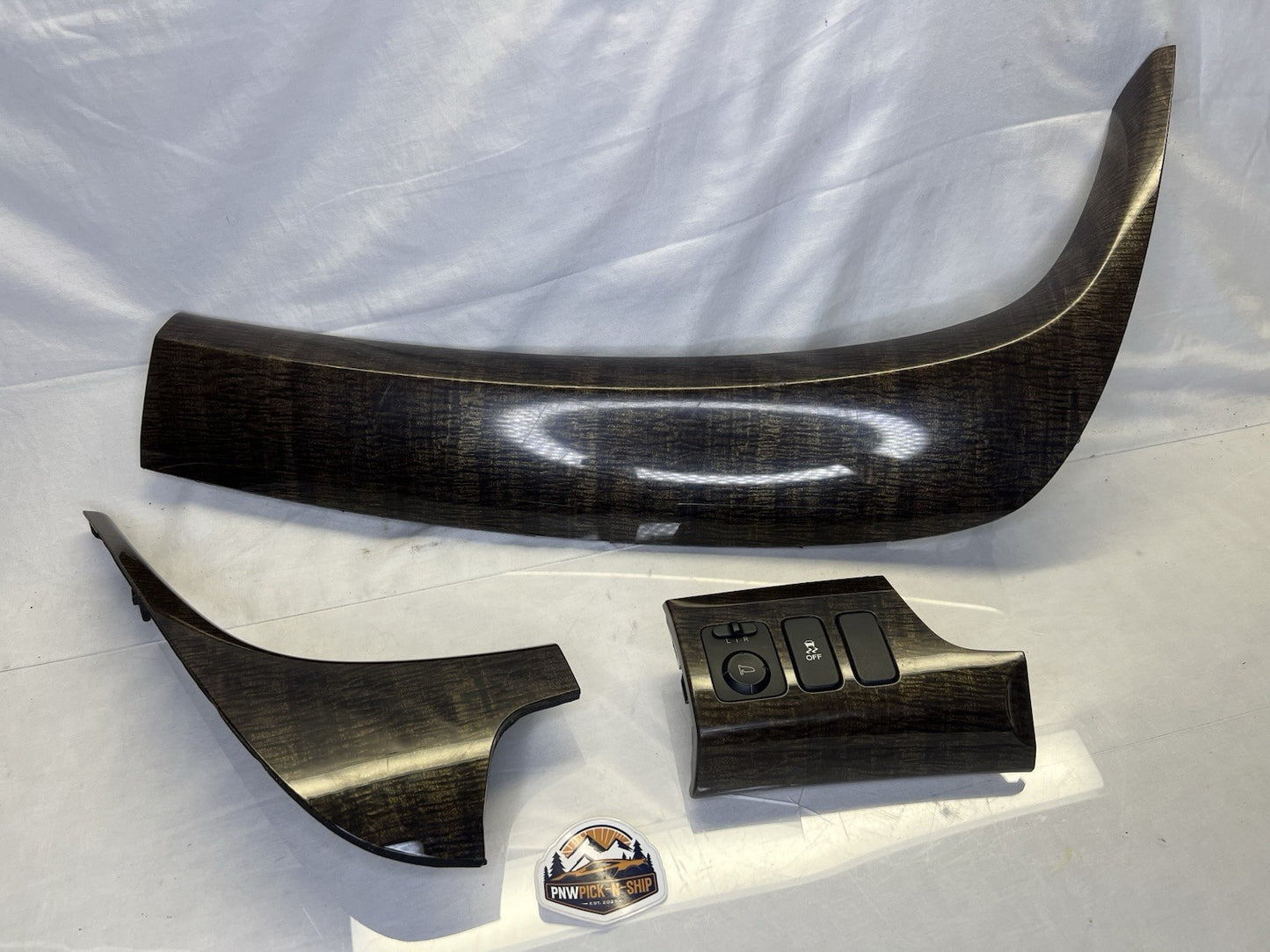 ✅ 2010-2013 Acura MDX Dash Panel Brown Woodgrain Bezel Trim 3 Piece Set OEM READ