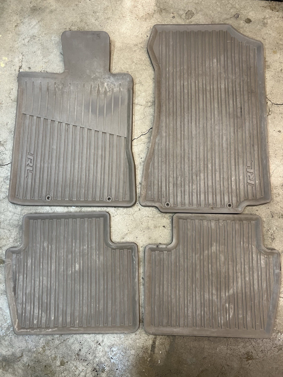 ✅05-12 ACURA RL ALL WEATHER RUBBER FLOOR MATS Gray  OEM COVERS LINER SET KB1 KB2