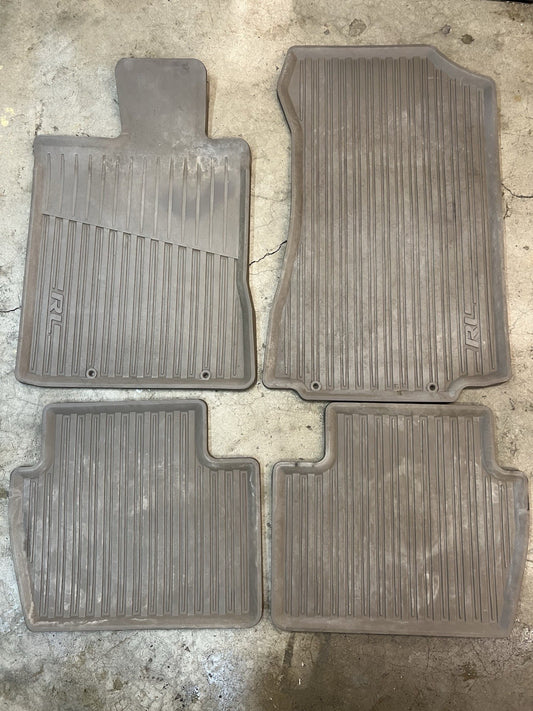 ✅05-12 ACURA RL ALL WEATHER RUBBER FLOOR MATS Gray  OEM COVERS LINER SET KB1 KB2