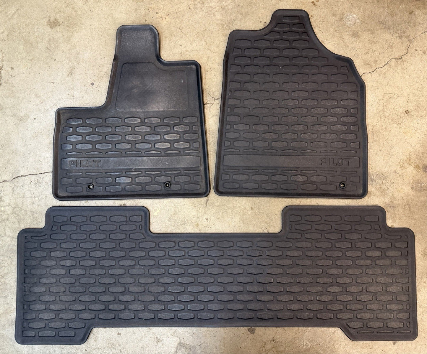 ✅ 03-08 Honda Pilot All Weather Floor Mat Set 3 Piece Set BLACK Mats OEM Factory