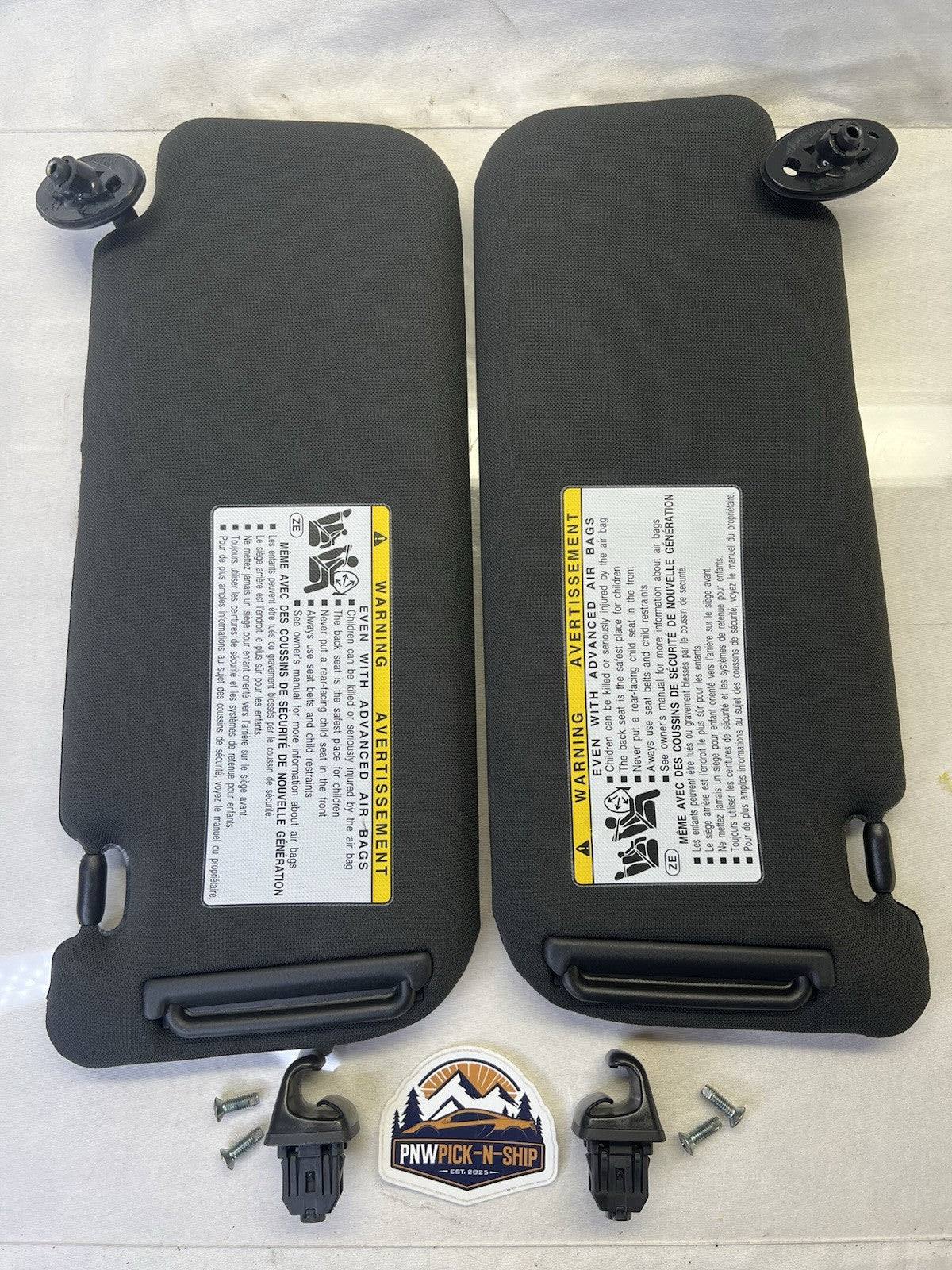 ✅ 2011-2013 Scion tC Left and Right Sun Visor Set Dark Gray Non Illuminated OEM