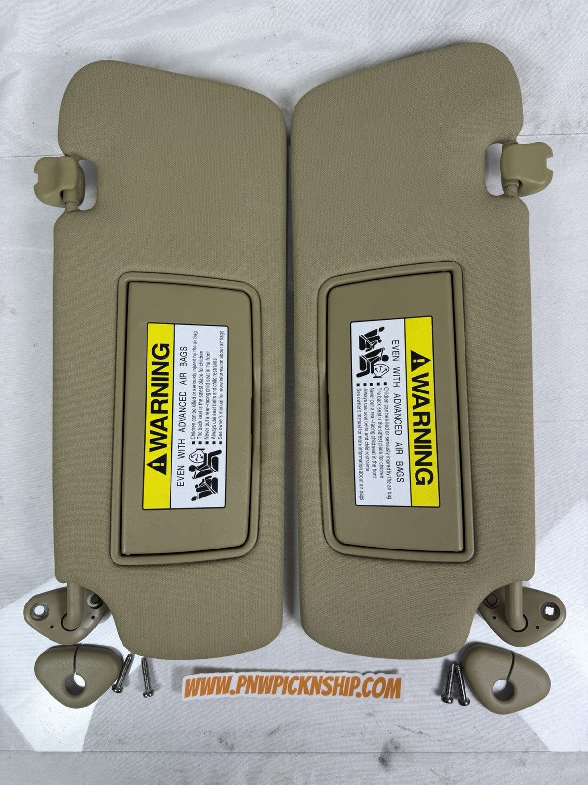 ✅2007 - 2011 Honda CRV OEM Sun Visor set Pair LH RH Tan Beige sunvisors No Illum