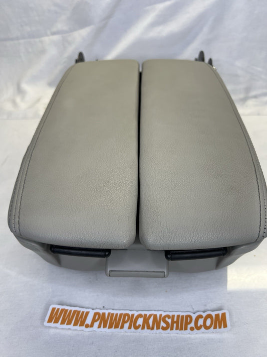 ✅ 2005-2008 Acura RL Center Console Taupe Gray Leather Lid Armrest Cover Storage