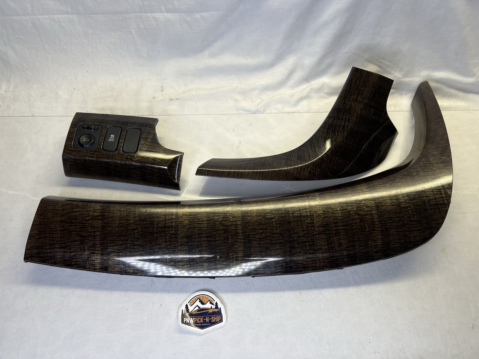 ✅ 2010-2013 Acura MDX Dash Panel Brown Woodgrain Bezel Trim 3 Piece Set OEM READ