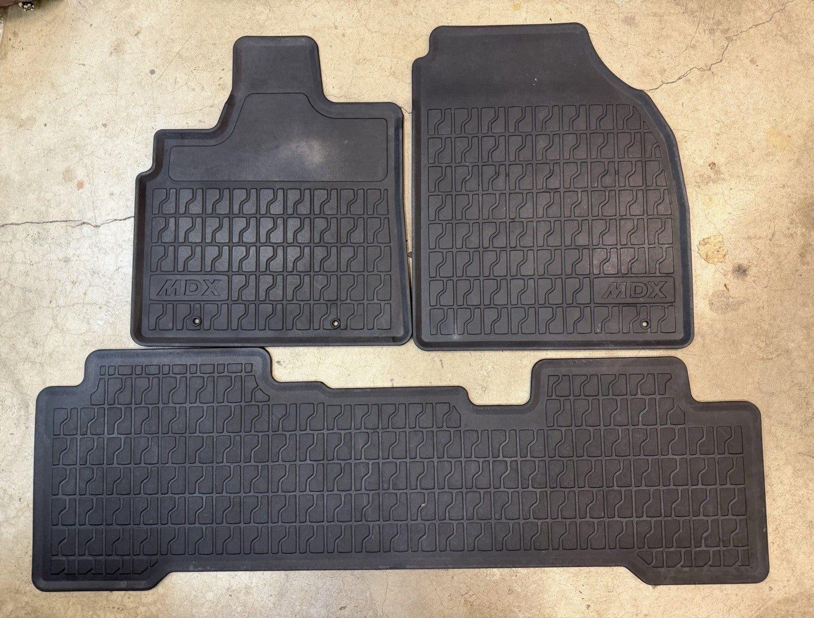 ✅ 2001-2006 Acura MDX OEM Black Rubber All Weather Floor Mats 3pc Front/2nd row