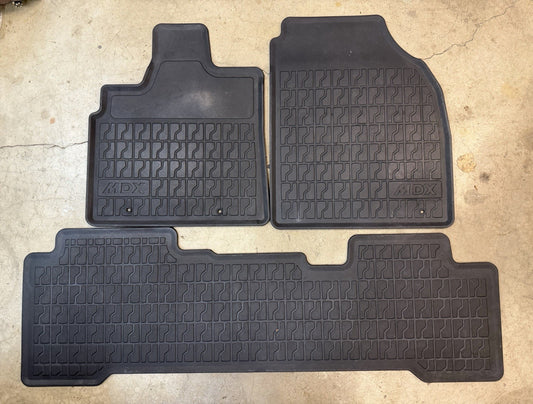 ✅ 2001-2006 Acura MDX OEM Black Rubber All Weather Floor Mats 3pc Front/2nd row